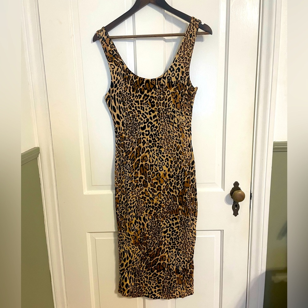 Bar III SM Leopard Dress Stretchy double lined